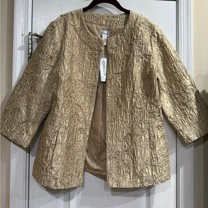 Chico's Metallic Gold Women's Cape Jacket